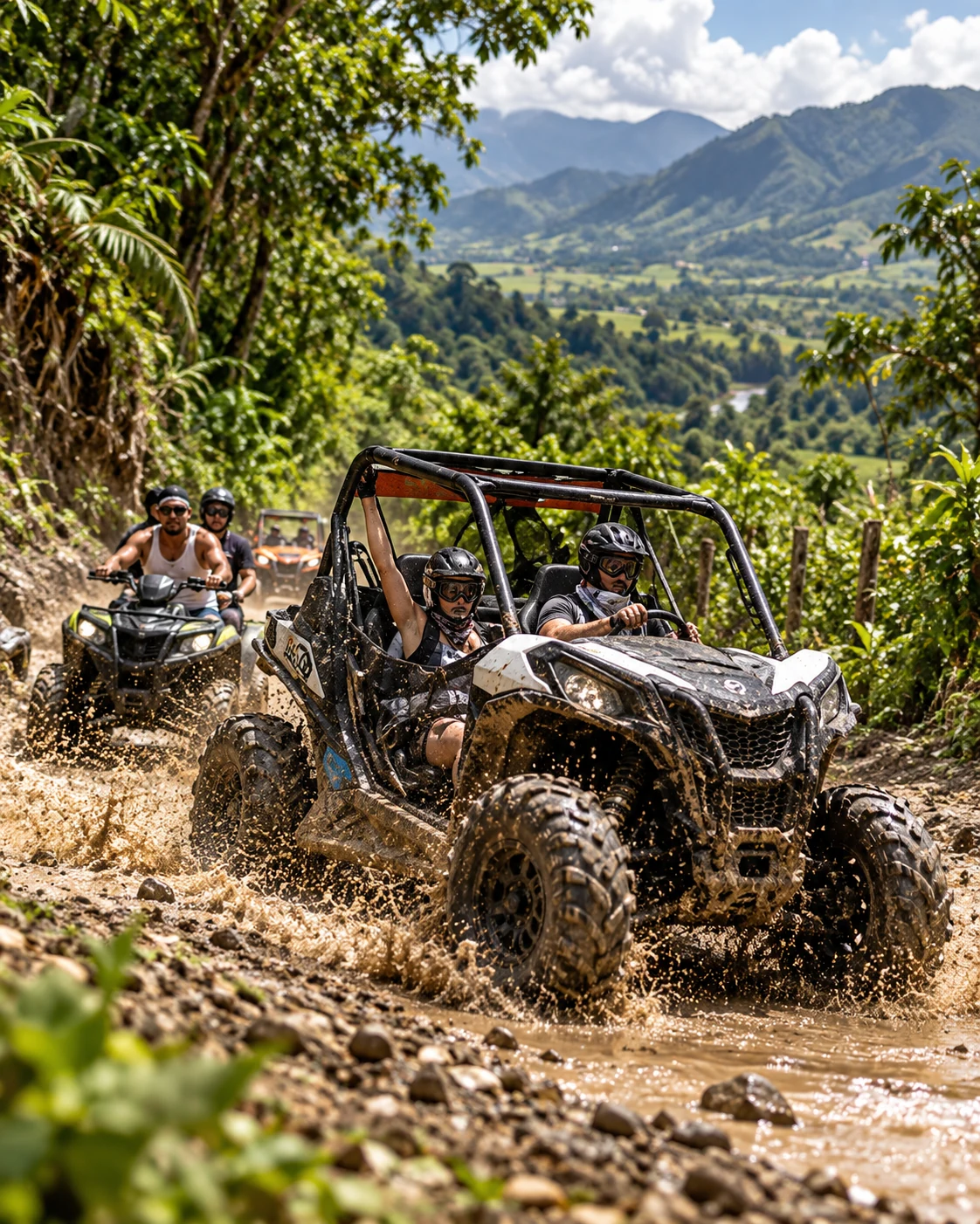 Aventura en buggy y quad por un camino de montaña en Jarabacoa